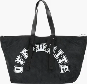 Off-white Borsa Weekend DAY OFF Traforata con Stampa a Contrasto Off-White