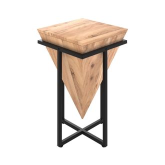 Rendez-Vous D&eacute;co Asiento peque&ntilde;o de madera de acacia y metal