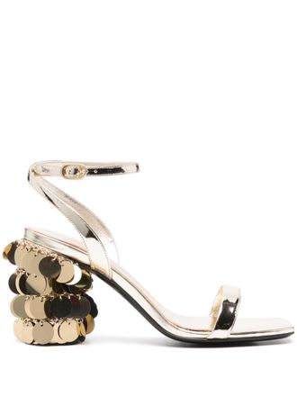 Paco Rabanne Sandali con paillettes 95mm - Oro