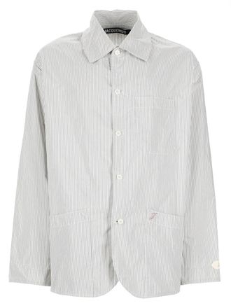 Jacquemus Neutrals La Veste Boutis Vertical Pinstripe Jacket