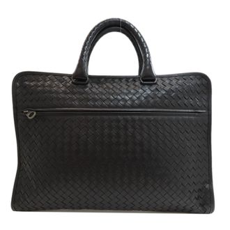 Bottega Veneta Intrecciato Black Leather Briefcase (Pre-Owned)