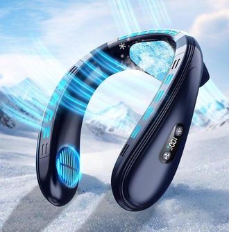 No Brand Este Ventilador De Cuello De 6000 Mah Cuenta Con Un Gran Disipador De Calor, Una Pantalla Lcd Y Tres Velocidades, Lo Que Lo Hace Ideal Para Viajar