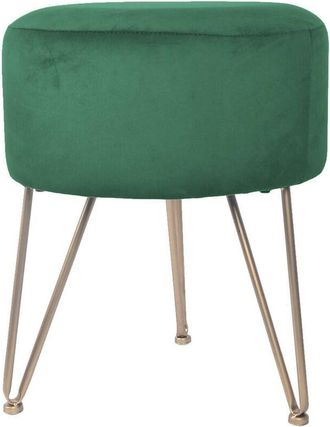 Mobili Rebecca Rebecca Mobili Taburete Puf de Terciopelo Verde con Asiento Tapizado para Salón