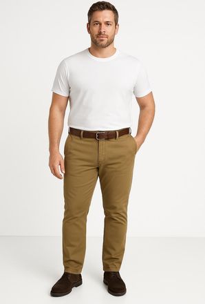 Jack & Jones Plus Size Chinohose JPSTMARCO FRANCO CHINO W BELT PLS, Herren, Gr. 40(XXXL), L&auml;nge 34, braun (elmwood), Web, Obermaterial: 98% Baumwolle, 2% Elasthan, JACK & JO