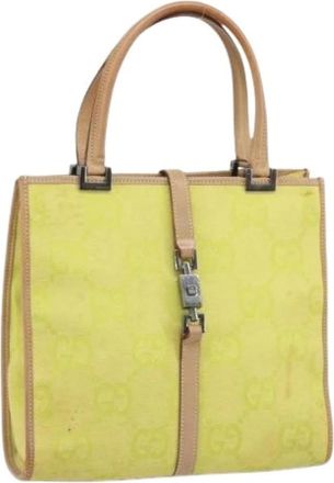 Gucci Pre-owned Handbags, female, Yellow, Size: ONE SIZE Pre-owned Canvas Handbag