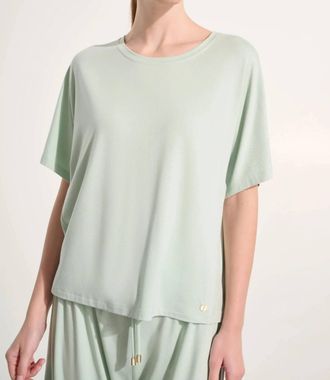 Joseph Ribkoff Crew Neck Dolman Sleeves Boxy Top In Pistachio