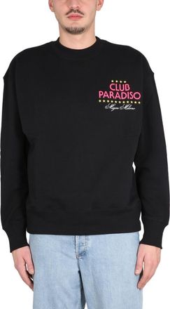 Msgm Black Crew Neck Sweatshirt
