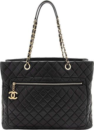 Chanel Black Lambskin Cc Medallion Tote (Authentic Pre-Loved)