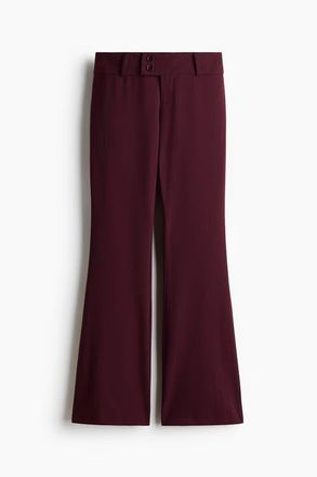 H&M Flared Tailored Trousers in Burgundy at Nordstrom, Size 12