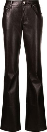 Misbhv faux-leather flared trousers - women - Polyurethane/Polyester - S - Brown