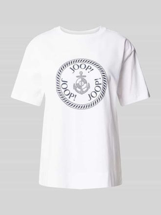 Joop T-Shirt mit Strasssteinbesatz Modell Tonia in Weiss, Gr&ouml;&szlig;e 34