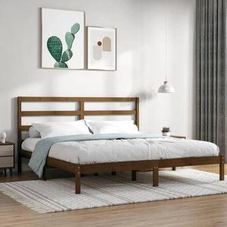 vidaXL Estructura De Cama Madera Maciza De Pino Marr&oacute;n Miel 200x200 Cm Vidaxl