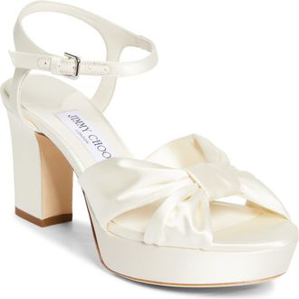 Jimmy Choo London Heloise Platform Sandal in Ivory at Nordstrom, Size 10.5Us