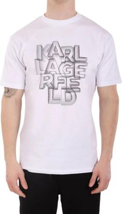 Karl Lagerfeld T-shirt met ronde hals - Heren - T-shirts - Wit - L - Katoen - Tops