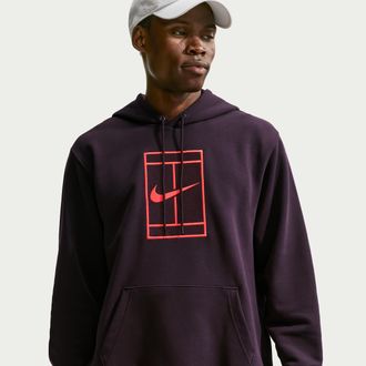 Nike Mens Court Slam Dri-FIT Fleece Tennis Hoodie in Red | IM6637-647