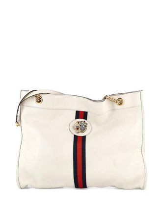 Gucci Rajah Chain Leather Large tote bag - White