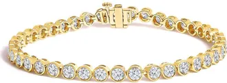 House of Brilliance 10K Yellow Gold 8.0 Cttw Bezel Set Round Diamond Tennis Bracelet at Nordstrom