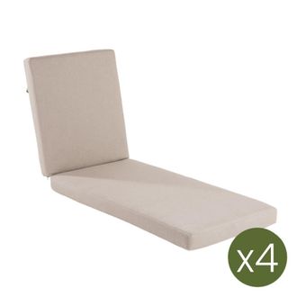 ED&Egrave;N JARD&Iacute; Pack de 4 cojines para tumbona olefin marr&oacute;n tostado 190x60x10 cm