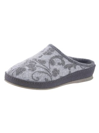Schawos Pantoffel SCHAWOS, Damen, Gr. 37, grau (grau, bedruckt), Textil, Schuhe Pantoffel