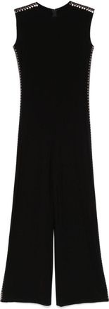 Norma Kamali Black Gunmetal Stud Sleeveless Jumpsuit