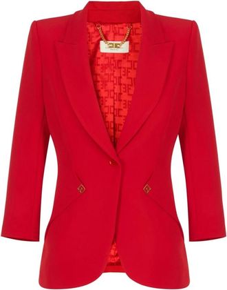 Elisabetta Franchi Giacca in cr&ecirc;pe satin - - Jackets - Donna - Rosso - M