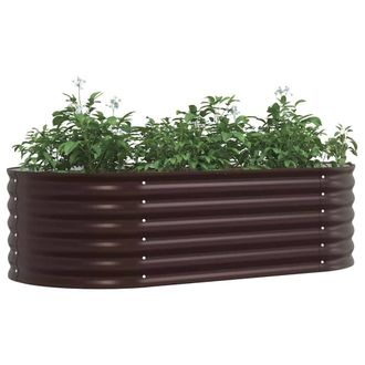 Berkfield Home Garden Raised Bed Brown 160x80x44 cm Galvanized Steel | Size: 160 x 80 x 44 cm