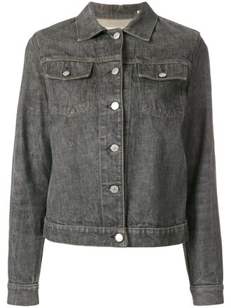 Helmut Lang buttoned denim jacket - women - Cotton - 40 - Grey