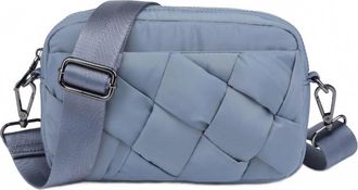 Sol and Selene Womens Inspiration Braided Woven Nylon Crossbody Bag In Slate Sky