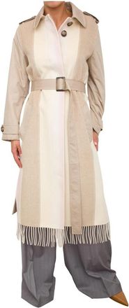 Marella Jas met ceintuur - Dames - Trenchcoats - Beige - L - Katoen - Jassen