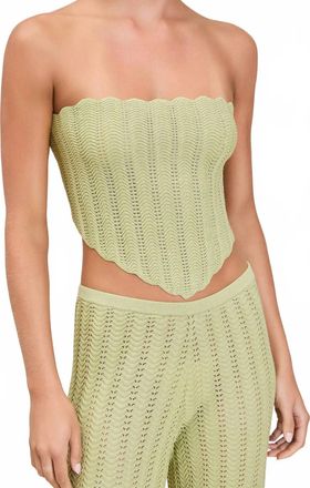 Devon Windsor Georgia Strapless Knit Top In Matcha