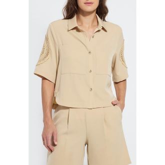 Lyss&eacute; Tyla Crochet Detail Shirt Jacket in Raffia at Nordstrom Rack, Size X-Small