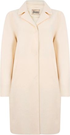 Herno Knie-lange Jas - Dames - Mantel - Beige - XL - Wol - Jassen