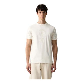 Karl Lagerfeld Tops, Heren, Beige, XL, Katoen, Katoenen T-shirt met logodetail
