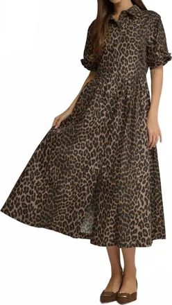 Entro Womens Lovin Leopard Dress In Beige
