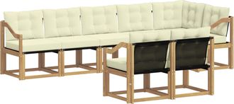 vidaXL Conjunto De Sof&aacute;s De Exterior 8 Uds. Blanco Y Crema Vidaxl