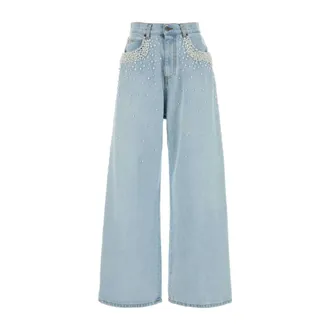 Giuseppe Di Morabito Wide Jeans, female, Blue, Size: W26 Embellished Wide Jeans