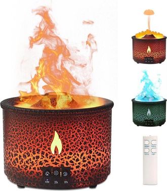 OEM Humidificador Difusor De Aroma Volcano Flame: Difusor Ultras&oacute;nico De Aceites Esenciales Con Gran Capacidad De 360 Ml, Difusor De Aceites Esenciales 2 