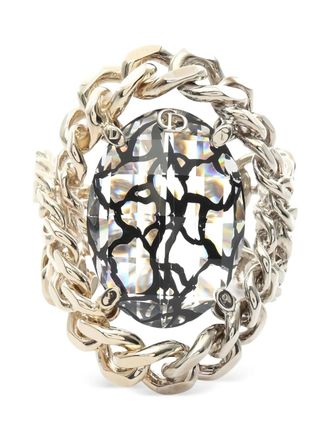 Dior 2010s CD crystal chain bangle - women - Gold Plated/Crystal - One Size - Silver