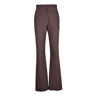 Max Mara Dames, Broeken, Bruin, Maat: L Katoen