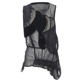 Comme Des Gar&ccedil;ons Comme Des Garcons sheer velvet patchwork bumps sleeveless vest