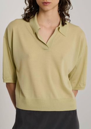 SOEUR Elton Short Sleeve Polo In Sage