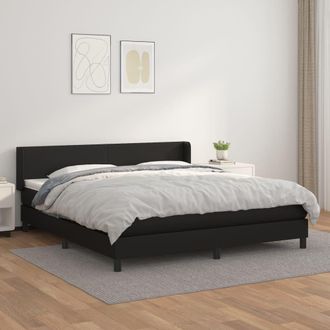 vidaXL Vidaxl - Cama Box Spring Con Colch&oacute;n Cuero Sint&eacute;tico Negro 180x200 Cm