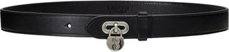 Ralph Lauren Leren riem met hangslot - Dames - Riemen - Zwart - S - Accessoires