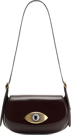 Christophe Lemaire Borsa a spalla Aubock con decorazione occhio - Marrone