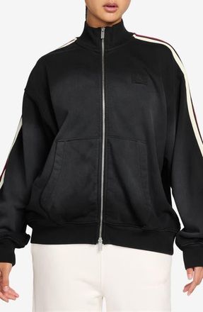 Nike Jordan Flight Fleece Womens Jacket in Black/Dark Smoke Grey at Nordstrom, Size Xx-Large