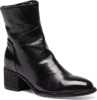 Officine Creative Denner 107 Leather Almond-Toe Bootie in Black at Nordstrom, Size 40.5
