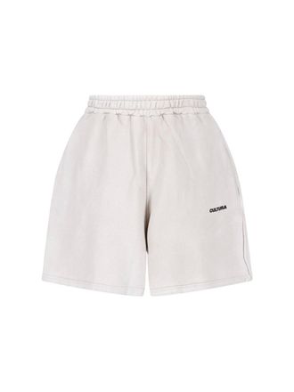 Cultura Relaxed-Fit White Shorts with Elastic Waistband