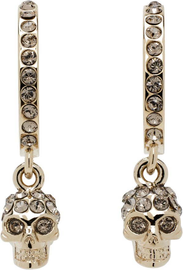 Alexander McQueen Gold Skull Mini Creole Hoop Earrings from