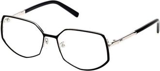 MCM Mcm Eyeglasses Geometric Full Rim, Matte Black Frame And Clear Demo Lenses Lens Mw5015-H002