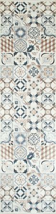 Nazar Rugs Alfombra de cocina azulejos marron 80x300